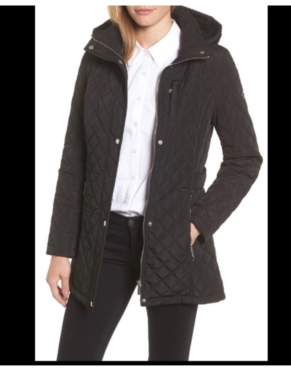 Calvin Klein Black Quilted Hooded Jacket